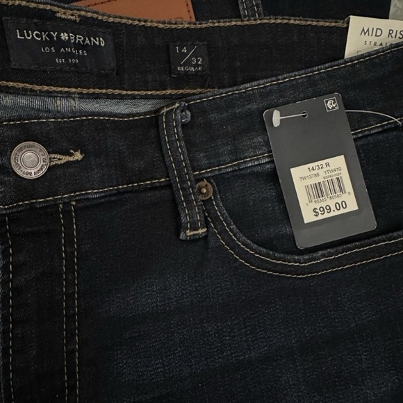 Lucky Brand Mid Rise Straight Jeans 14/34 R NWT - Picture 9 of 10
